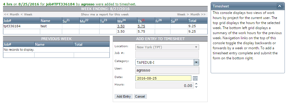 Original TP Timesheet Portal