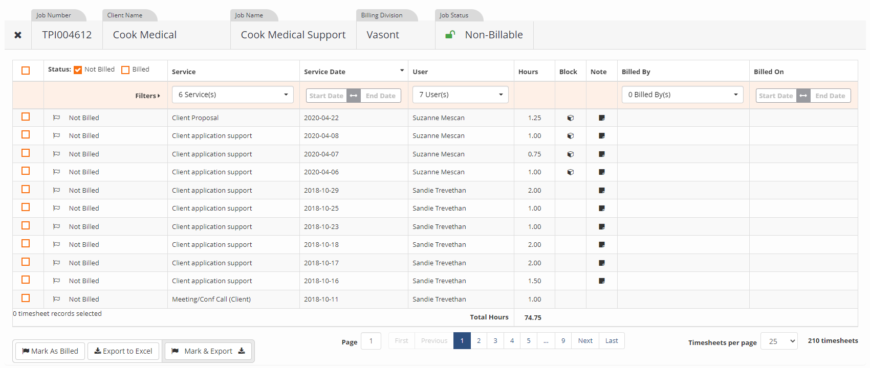 Timesheet Billing Manager