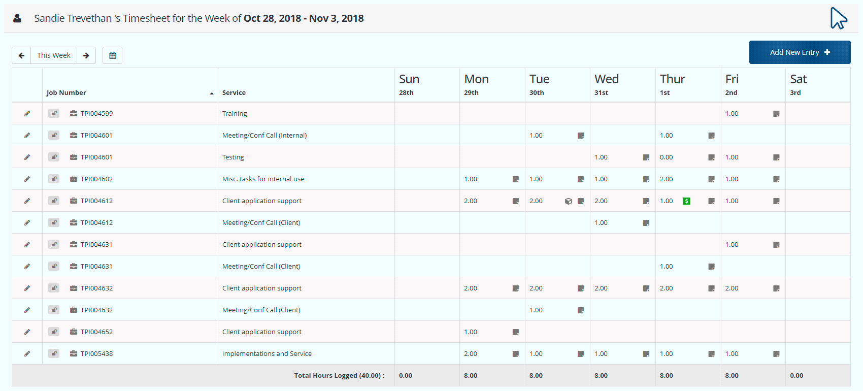 Timesheet Console Demo
